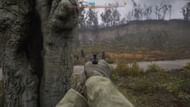 Use the tree covers to deal with the zombies (Image via GSC Game World)